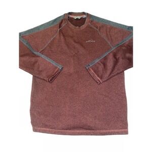 Eddie Bauer Pullover Sweater‎ Men's Size M Red Light Weight Hiking Walk Stretch